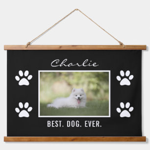 Cute Best Dog Ever Custom Photo Personalized Text Hanging Tapestry