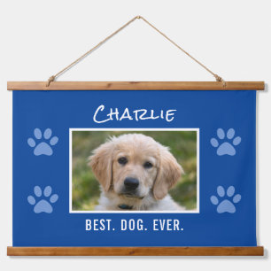 Cute Best Dog Ever Personalized Text Custom Photo Hanging Tapestry