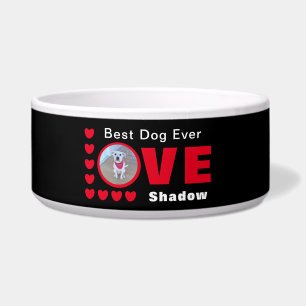 Cute Best Dog Ever Red Hearts Name Black