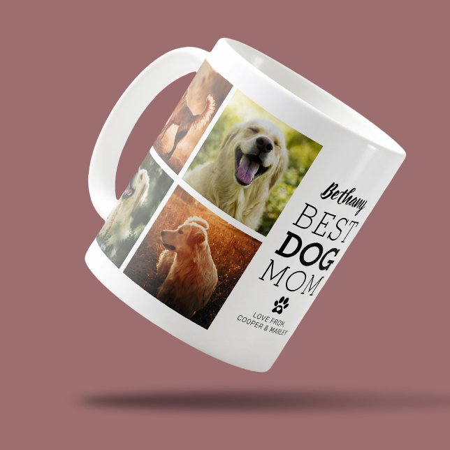 Cute Best Dog Mom Photo Collage Coffee Mug (Creator Uploaded)