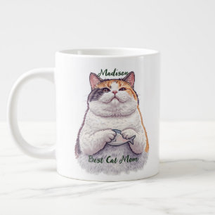 Cute Best fish cat mom custom script Large Coffee Mug