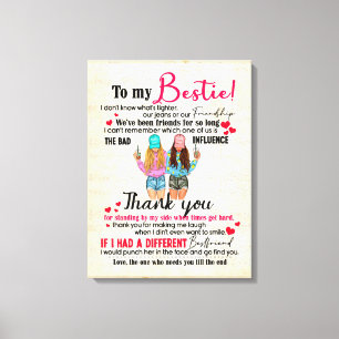 Cute Best Friend Gift, Funny Friendship Day Gifts Canvas Print