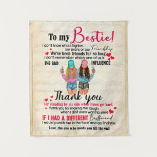 Cute Best Friend Gift, Funny Friendship Day Gifts Tapestry