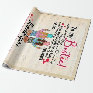 Cute Best Friend Gift, Funny Friendship Day Gifts Wrapping Paper