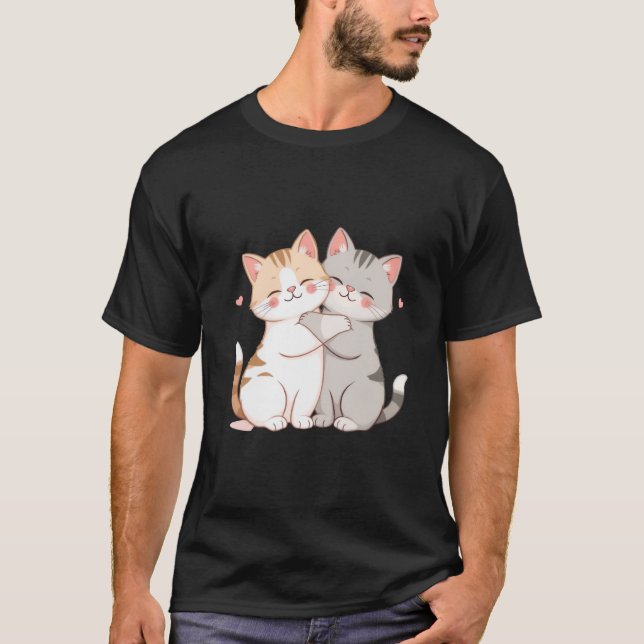 Cute Best Friend Kittens Hugging Love Art ✨🐾💕 T-Shirt (Front)