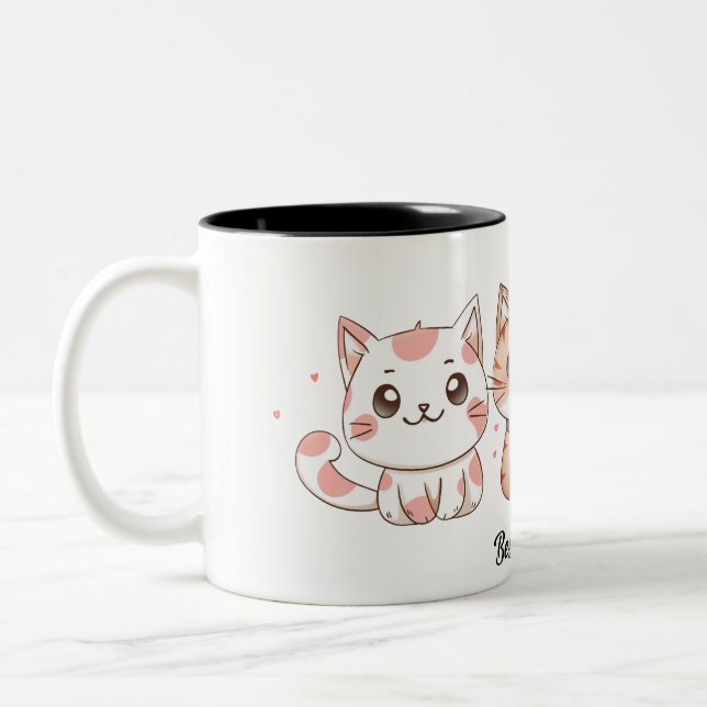 cute best friends Two-Tone coffee mug (Left)