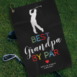 Cute Best Grandpa By Par Golf Towel<br><div class="desc">Personalized gift for a grandfather featuring the saying "best grandpa by par" in a cute colourful typography design,  a red heart,  and the grandchildrens names. This pro golfer towel is a perfect gift for your father from the kids either on his birthday or on father's day.</div>
