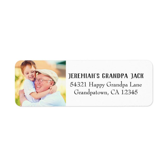 Cute Best Grandpa Grandson Photo Address (Front)