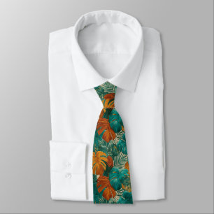 Cute Best Man Tropical Floral Tie
