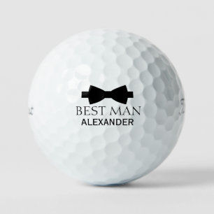 Cute Best Man Wedding Favour Black Bow Tie Fun  Golf Balls