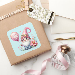Cute best Mom ever gnome Mother's Day Square Sticker