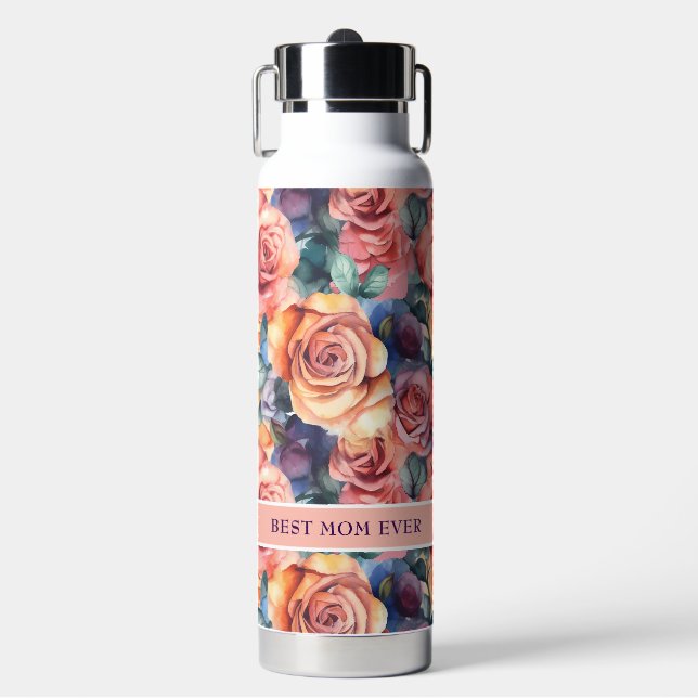 Cute Best Mom Ever Water Bottle (Front)