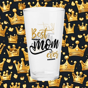 Cute best Mom ever words mug Glass