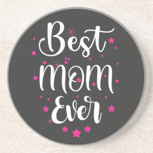 Cute Best Mom Text And Little Stars Coaster