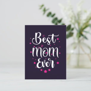 Cute Best Mom Text And Little Stars Postcard