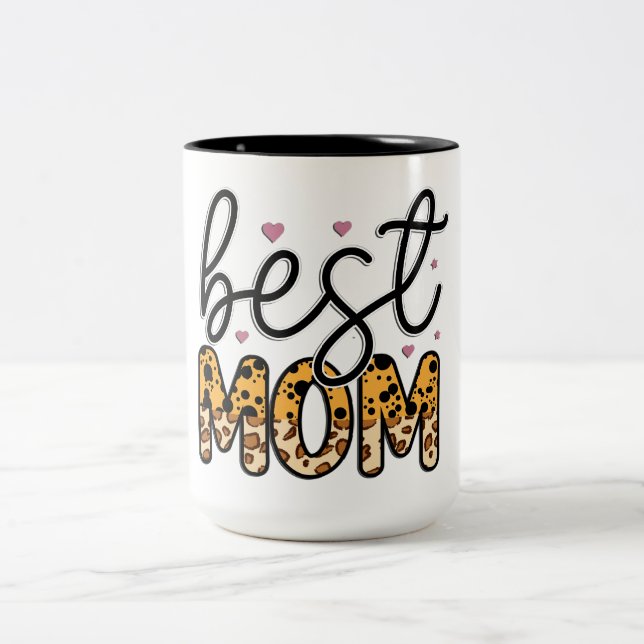 Cute Best Mom  Two-Tone Coffee Mug (Center)