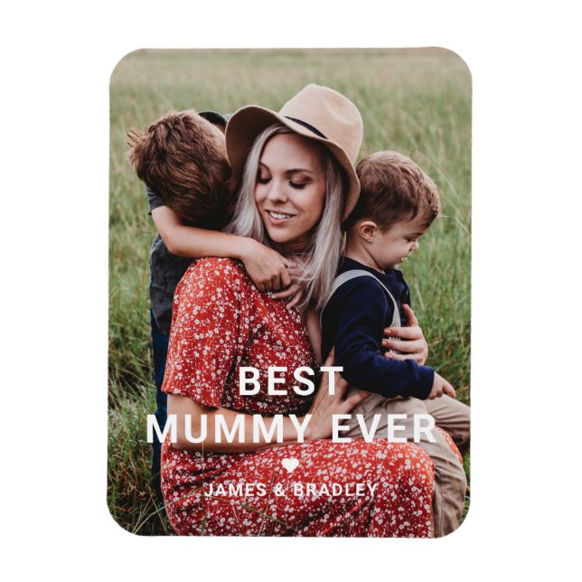 Cute BEST MUMMY EVER Heart Mother's Day Photo Magnet (Vertical)