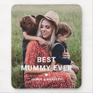 Cute BEST MUMMY EVER Heart Mother's Day Photo Mouse Pad