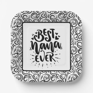 Cute Best Nana Mother's Day Paper Plate