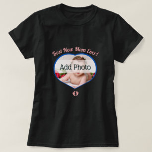 Cute Best New Mother Baby Photo Baby Girl  Heart T-Shirt