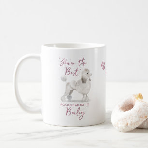 Cute Best Poodle Dog Mom Illustration and Photo Coffee Mug