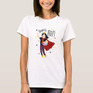 Cute best Superhero super mom illustration shirt