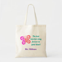 Cute Best Teacher Butterfly Quote Pretty Monogram