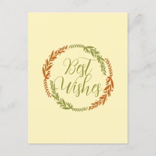 Cute Best Wishes Wreath  Postcard