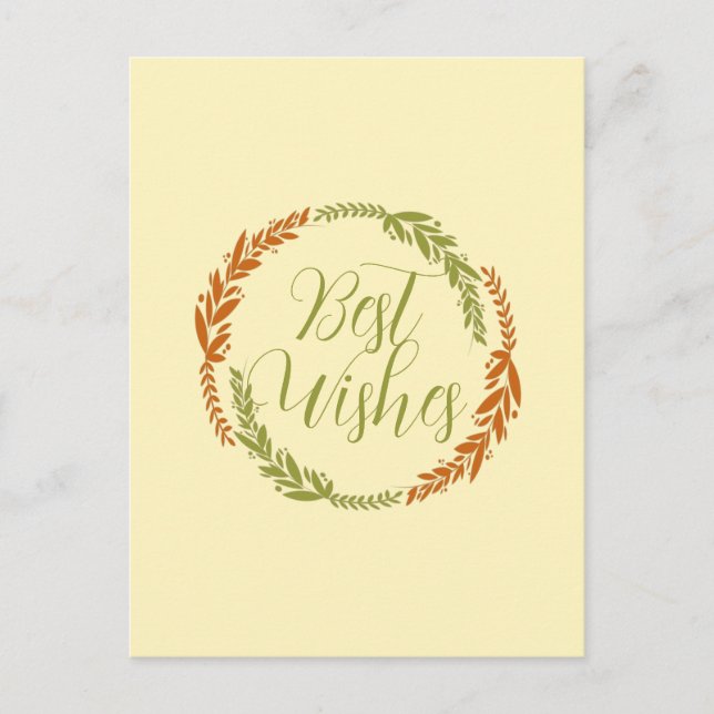 Cute Best Wishes Wreath  Postcard (Front)