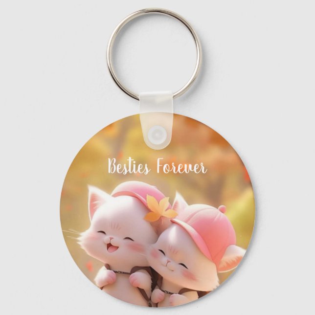 Cute Besties Forever Cat Keychain (Front)