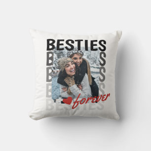 Cute Besties Forever Typography Keepsake Throw Pillow