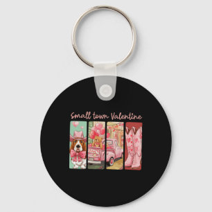 Cute Bet Hound Boots Truck Heart Western Valentine Keychain