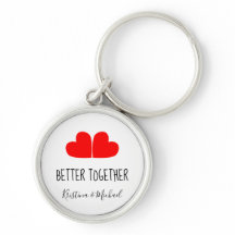 Cute BETTER TOGETHER red hearts with your names