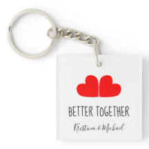 Cute BETTER TOGETHER red hearts with your names