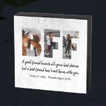 Cute BFF 3 Photo Collage Best Friend Besties Quote Wooden Box Sign<br><div class="desc">Cute BFF 3 Photo Collage Best Friend Besties Quote Wooden Box Sign</div>