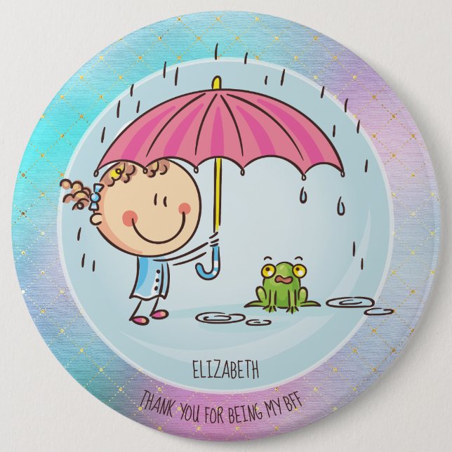 Cute BFF Besties Kawaii Gifts for Girls Friends 6 Inch Round Button (Front)
