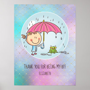 Cute BFF Besties Kawaii Gifts for Girls Friends Poster