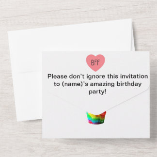 Cute bff birthday  all in one invitation