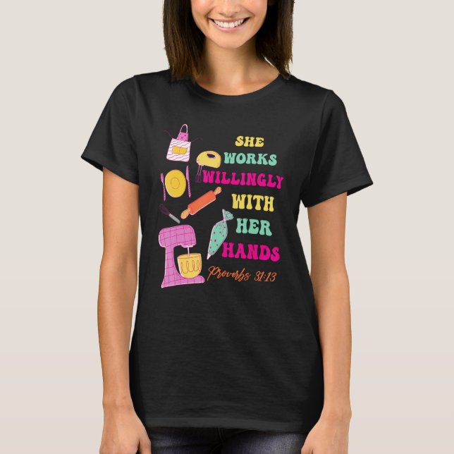Cute bible verse baking cake cupcake baker decorat T-Shirt (Front)