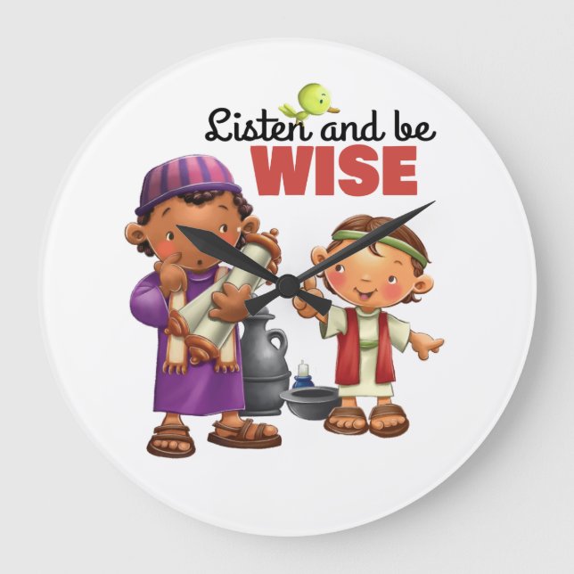 Cute Bible verse kids clock (Front)