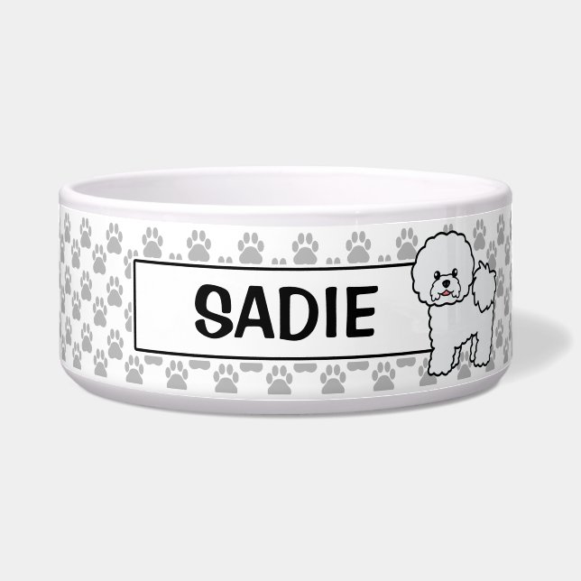 Cute Bichon Frise Dog With Custom Name (Front)