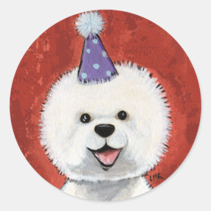 Cute Bichon Frise Party Dog Stickers