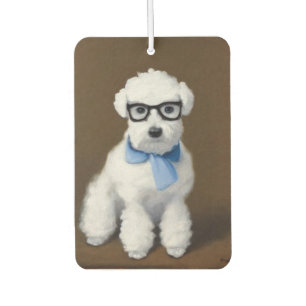 Cute Bichon Frisé Wearing Glasses Air Freshener