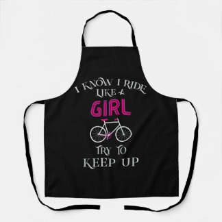 Cute Bicycle Bike Woman Girl Female Cyclist Apron