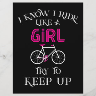 Cute Bicycle Bike Woman Girl Female Cyclist Letterhead
