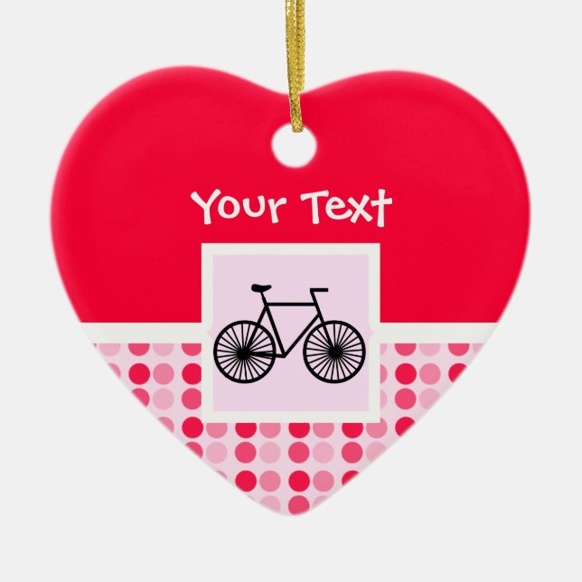 Cute Bicycle Ceramic Ornament (Front)