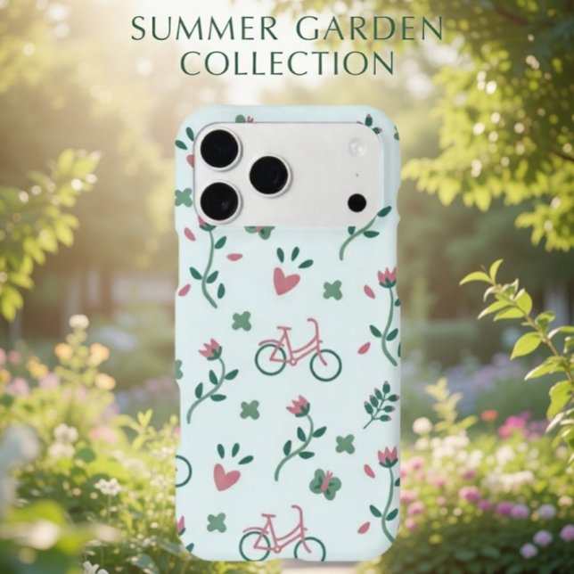 Cute Bicycle Floral Pattern Sky Blue (Creator Uploaded)