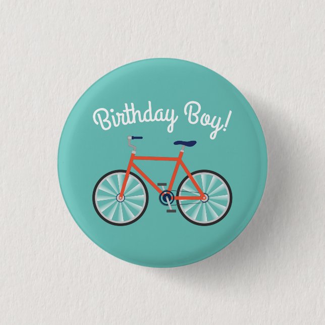 Cute Bicycle Kids Bike Birthday Boy 1 Inch Round Button (Front)