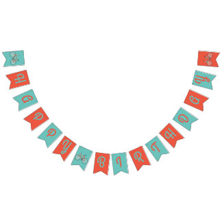 Cute Bicycle Kids Bike Birthday Party Cycling Bunting Flags
