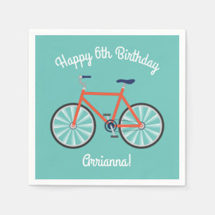 Cute Bicycle Kids Bike Birthday Party Cycling Napkin
